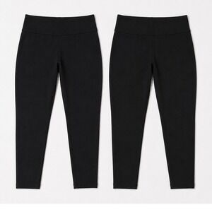 Torrid Black Basic Leggings Lot of 2 Plus Size 2 2X High Waisted Stretch Knit